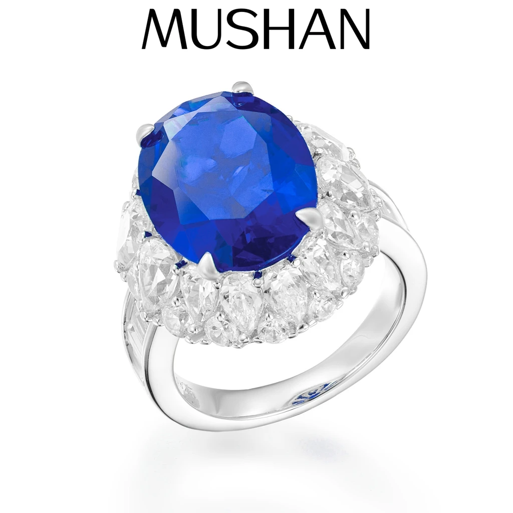 

MuShan Jewelry 925 Sterling Silver Ring 5A CZ Gemstones High Carbon Diamond Designer Chic 925 Sterling Silver Rings Accessories