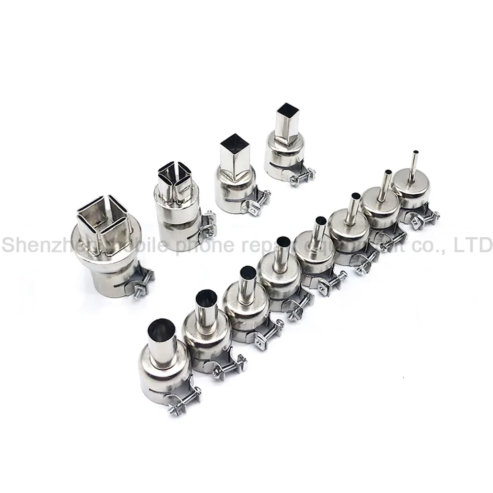 12PCS Universal Each Kind Specification Hot Air Gun Nozzles Kit BGA Soldering Station Rework Stations Nozzle Welding Accessories