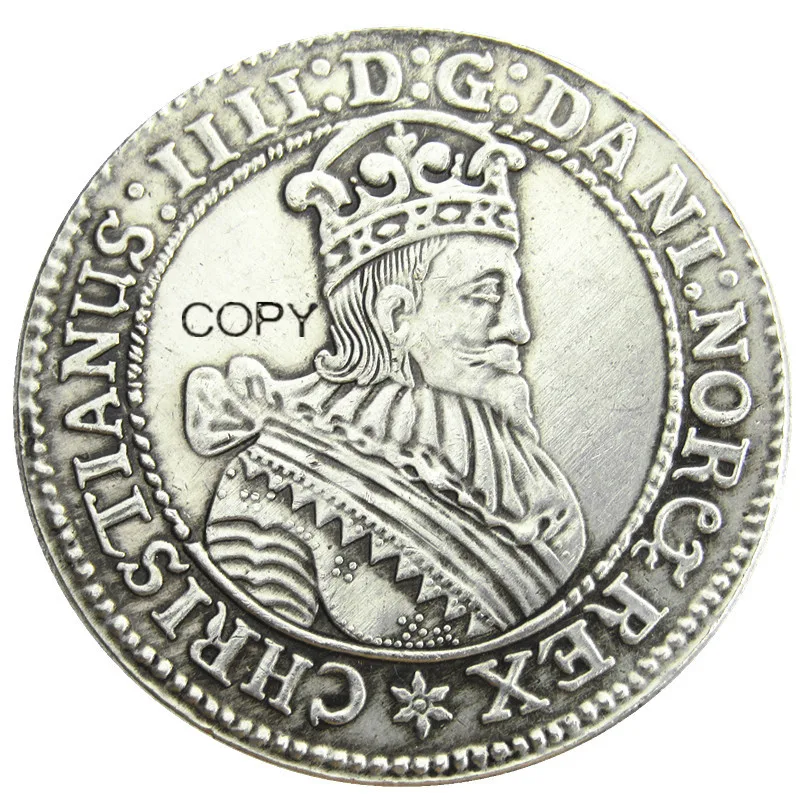 Norway 1628 1 Speciedaler - Christian IV Silver Plated Copy Coins