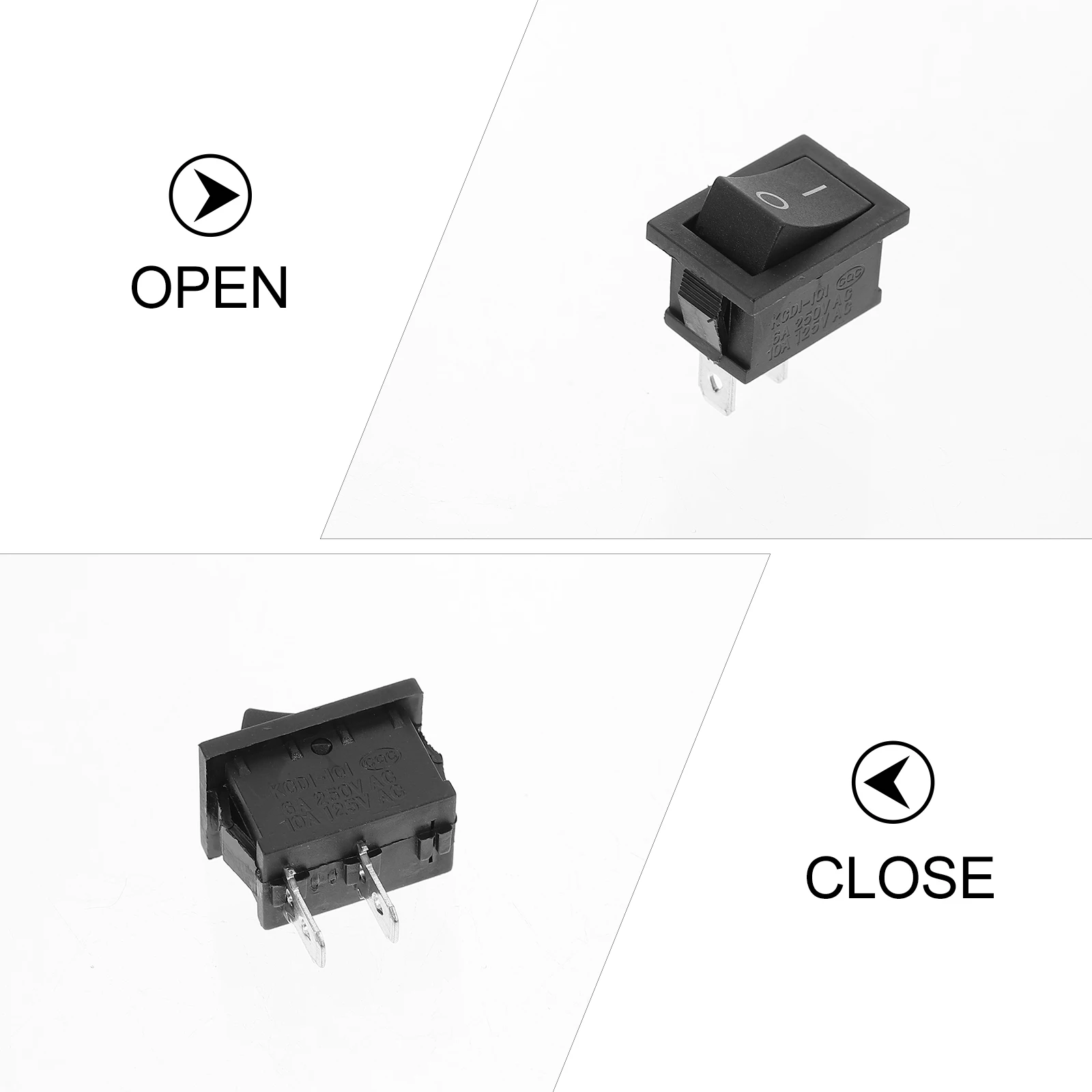 

10pcs 2Pin Boat Rocker Switch Black Push Button Toggle For Led Strips Bulbs Insulated Mini Auto Rocker On/Off Student Project