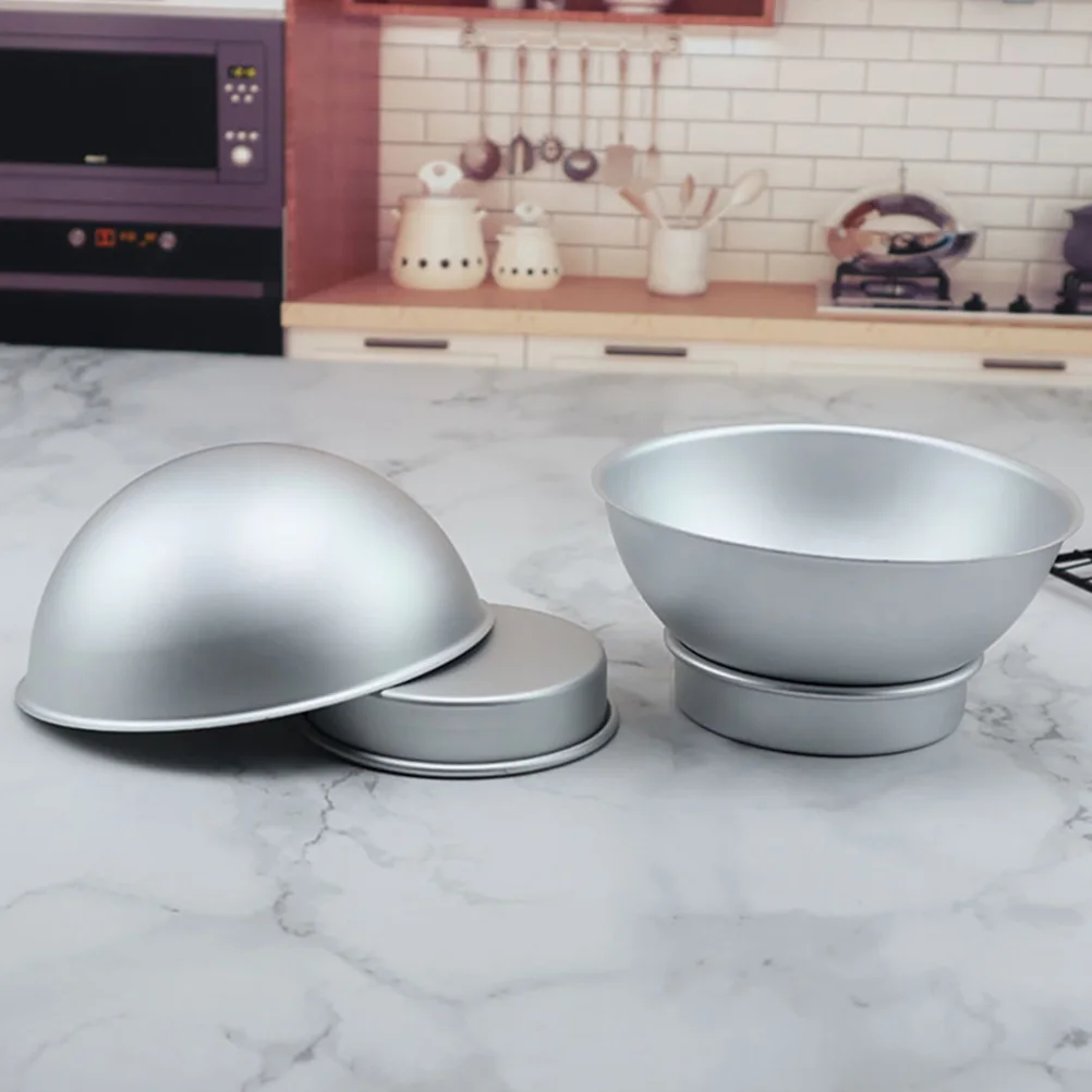 

Hemispherical Bakeware Mold Half Round Ball Bath Silver DIY Circle Cake Pan Soap Making Tool Reusable Aluminum Alloy