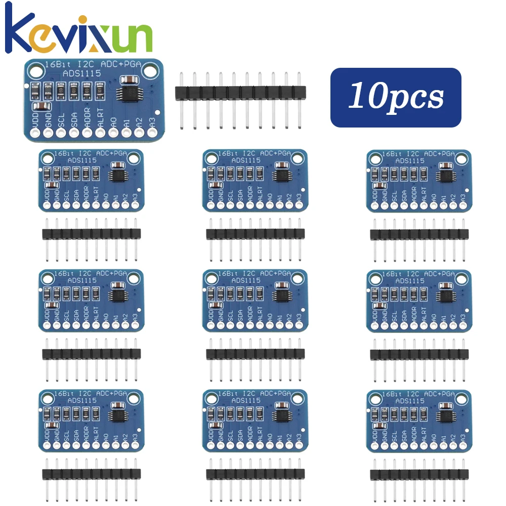 1-10 قطعة ADS1115 16 بت I2C وحدة الدقة ADC 4 قناة مجلس التنمية برو كسب مكبر للصوت 2.0 فولت إلى 5.5 فولت لاردوينو