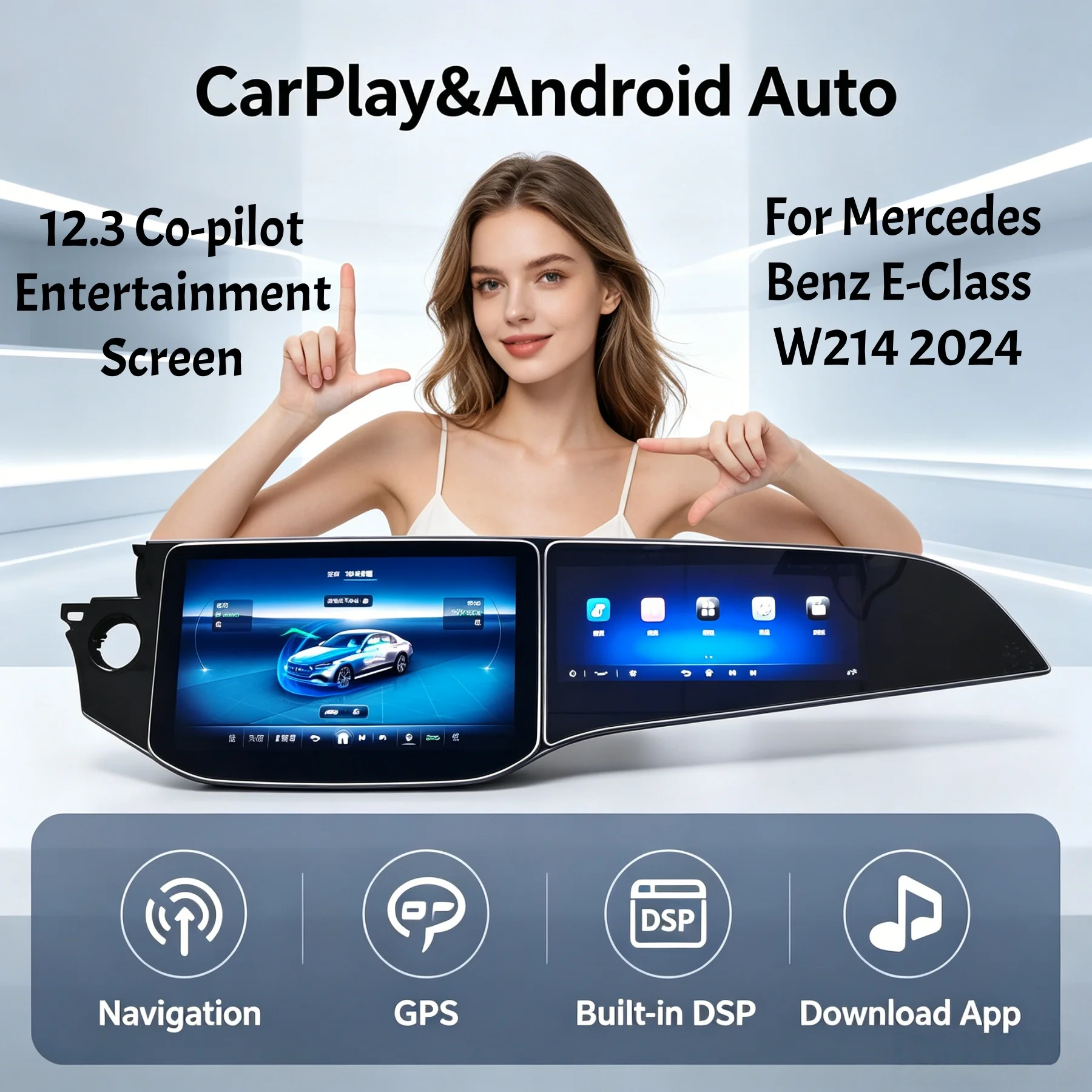 Co-pilot 2024 Upgrade For Benz E-Class E260 E260L E300 E300L W214 LCD Instrument Cluster Display Virtual Cockpit Instrument