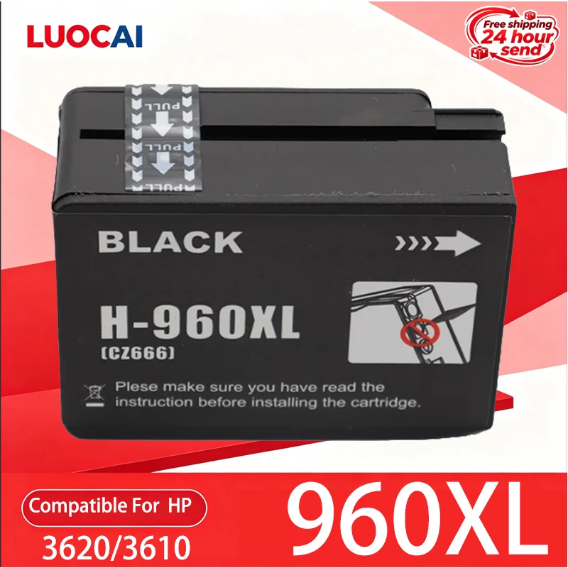 960XL 960 Ink Cartridge Compatible for HP OfficejetPro3620/3610eAlO Black Color Free Shipping Hot Sale Printer