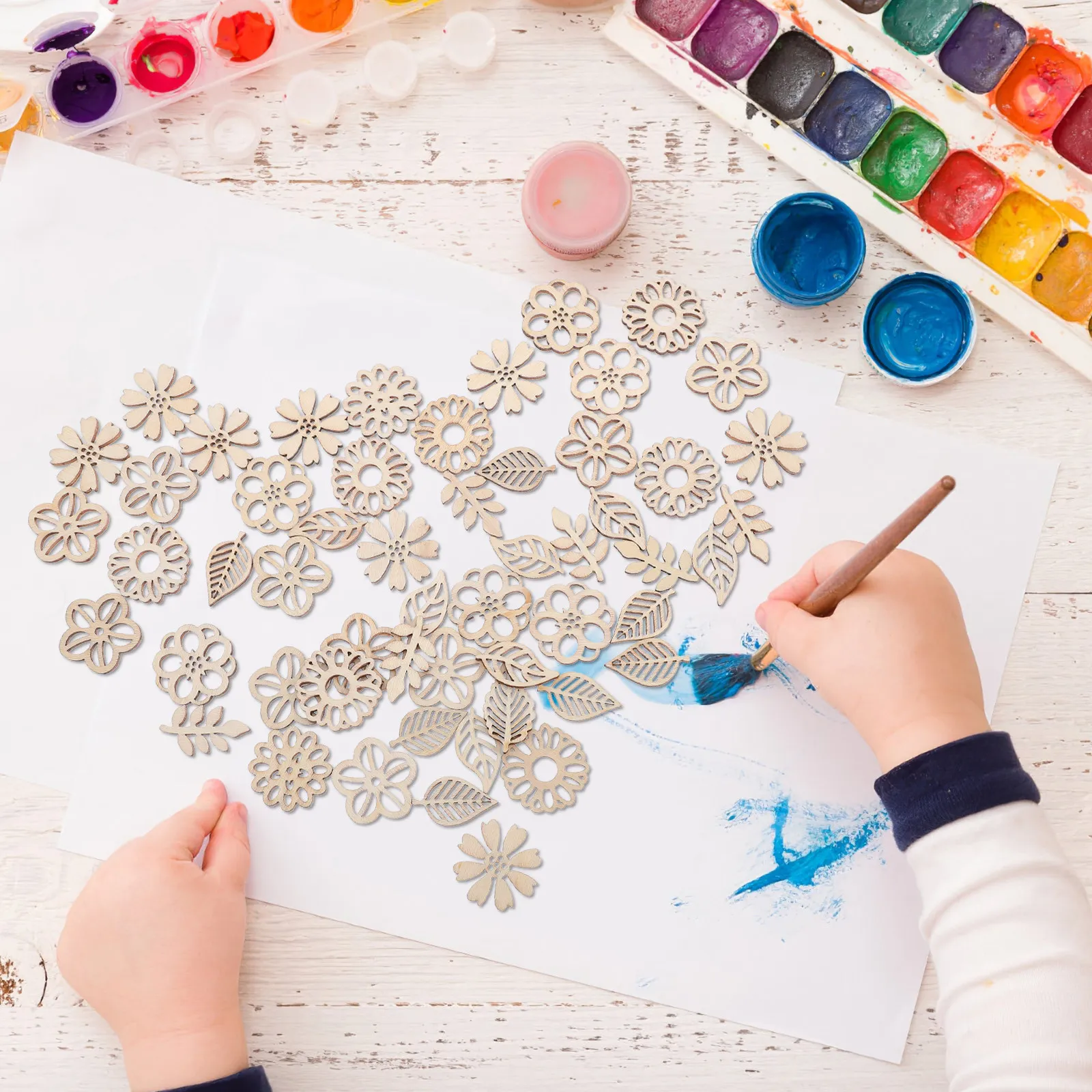 's Wooden Flower Cutouts Leaf  - огляд і ціна Embellish Craft