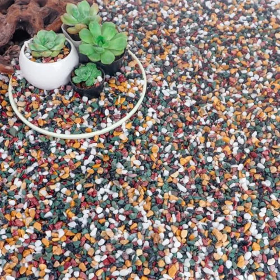 

Aquarium Gravel for Plants, 1/4ch Fish Tank Gravel for Succulent Cactus and Bonsai, Decorative River Rocks Pebbles for Gardeng,