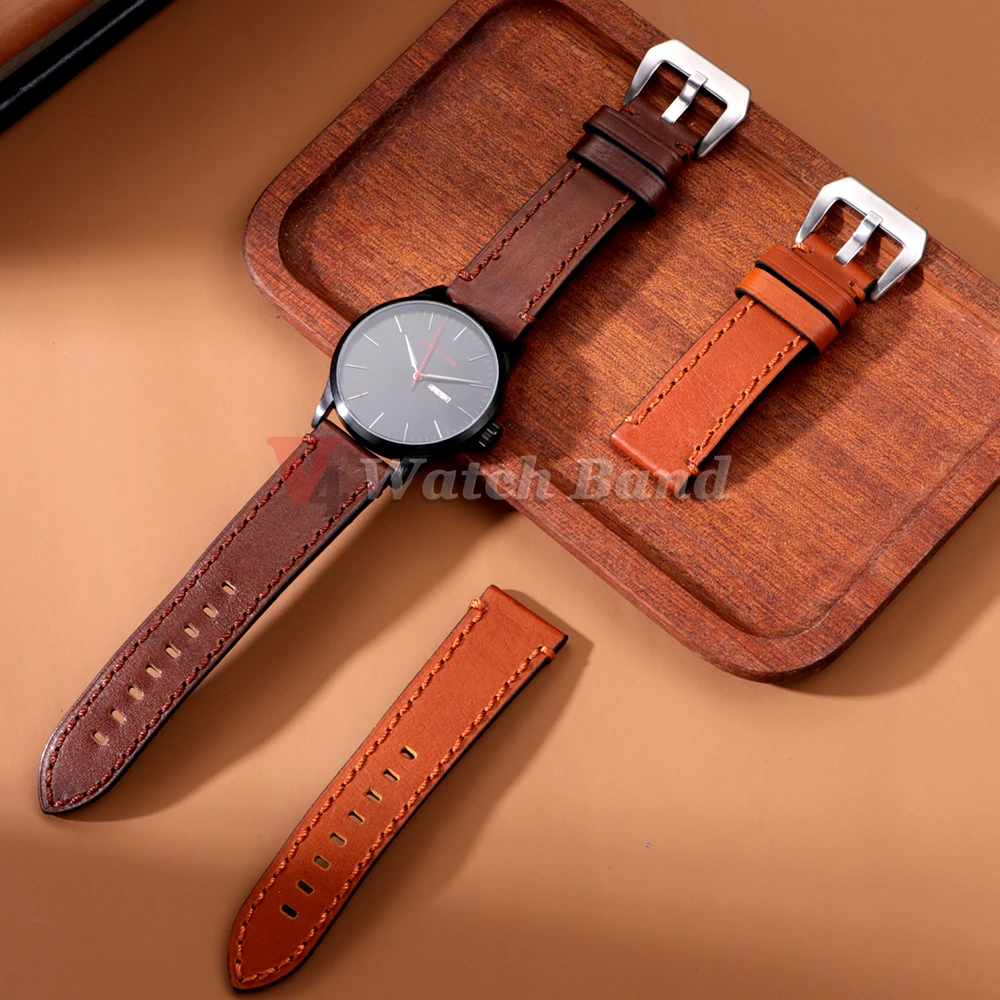 High Quality Cowhide Crazy Horse Strap Genuine Leather Watch Band for Panerai Men SportBracelet Replace Watchband 20mm 22mm 24mm