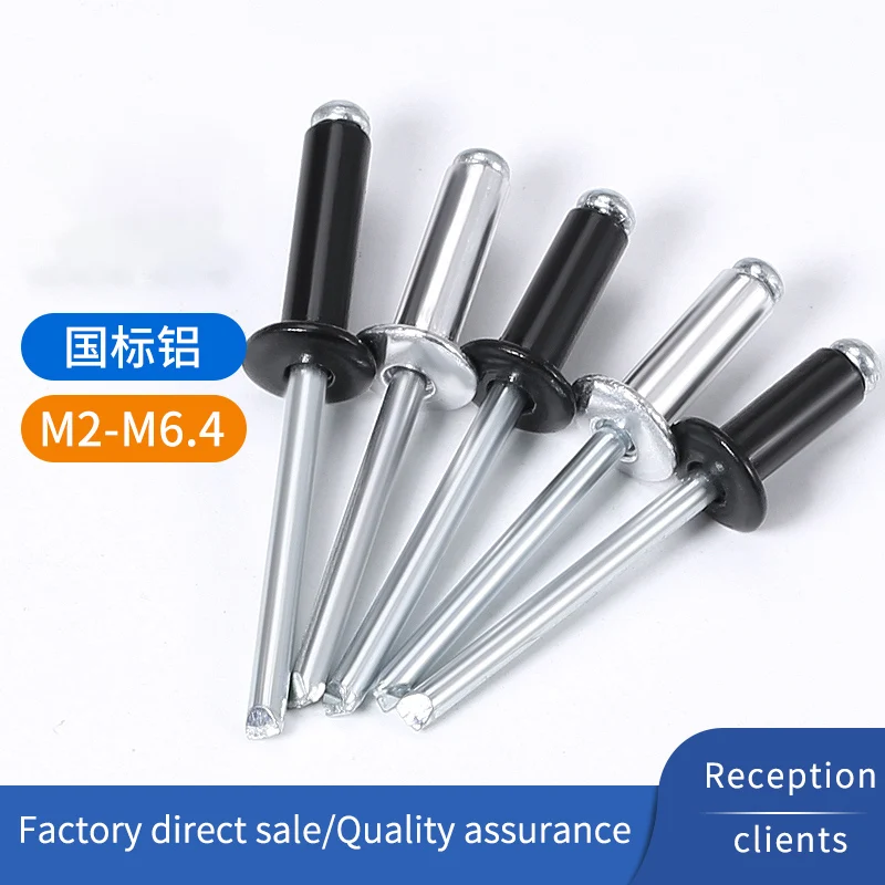 M2 M2.4 M2.8 M3 M3.2 M3.6 M4 M5 M6 M6.4 304 Stainless Steel Black Round Head Core Rivet White Zinc-Aluminum Rivet