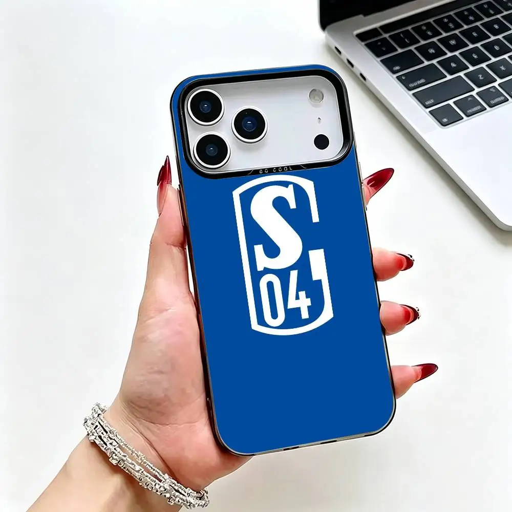 S-Schalke 04 Team Colors Sleek Phone Case For IPhone17 11 12 13 14 15 16 Pro Max Plus Cover Colored Silver Funda Bumber