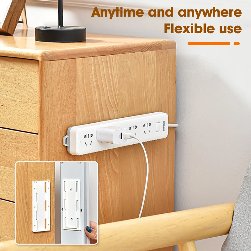 10pcs  No-Drill Panel Plug Fixing Kit Mark-Free Socket & Router Wall Mounting Adhesive Home Power Strip Fixing System