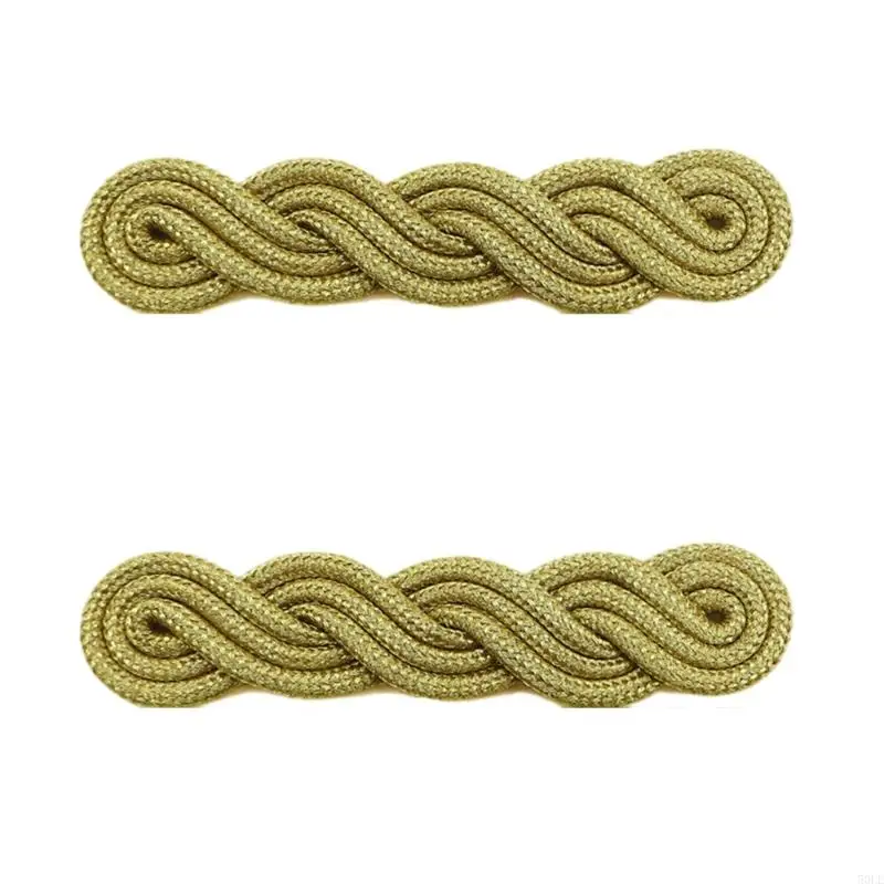 

50LE Gold Color Weaving Gold Wire Knot Fasteners Featuring Chinese Traditional Buttons Perfect for Sweater Scarf Cardigan