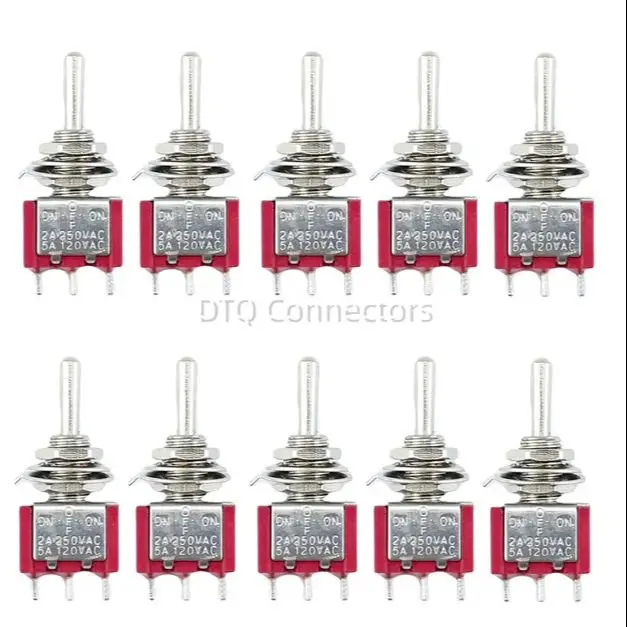 5pcs / 10pcs 6mm button switch red mts-123 double side reset moving head toggle switch 3-pin 3-gear micro rocker button