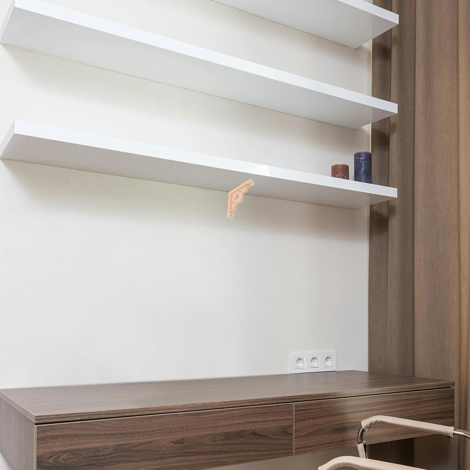 

Solid Wood Triangle Shelf Bracket Heavy Duty Wooden Corner Support Floating Shelf Rack Holder for Bedroom Living Room Office