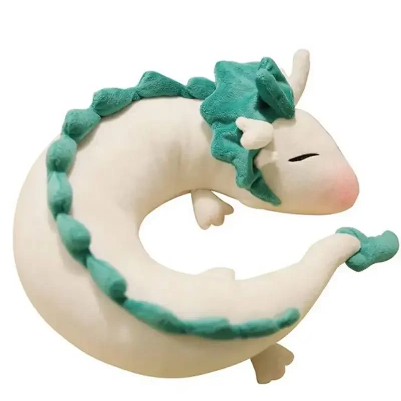 28cm caliente Ghibli Miyazaki Hayao Anime juguete de peluche Spirited Away Haku Linda muñeca de peluche juguete en forma de U almohada para el cuello regalo de Navidad