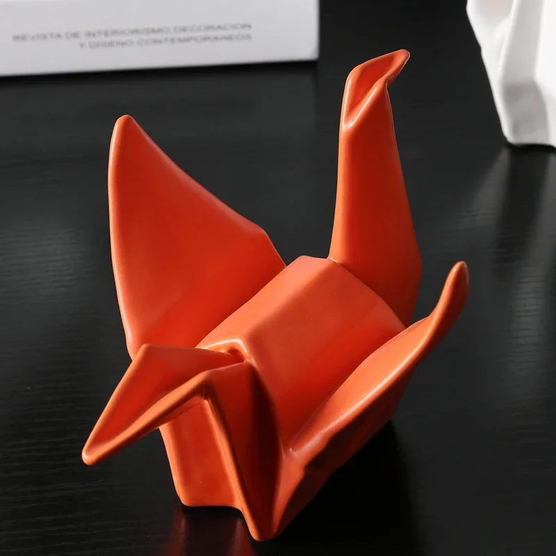 Creative Modern Bird Statue Abstract Ceramic Origami Animal Sculpture, Office Living Room Desktop DecorationsHome Decor Figurine - Image 5