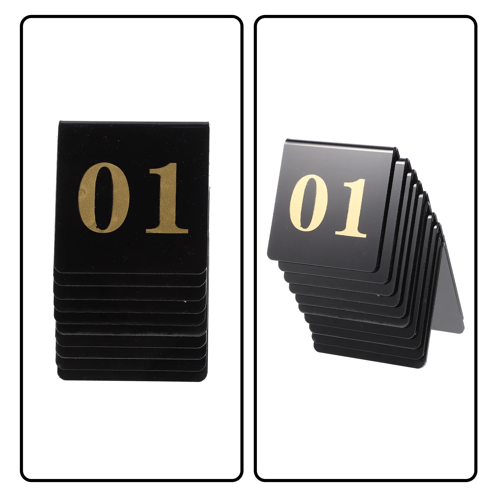 

10Pcs Acrylic Table Numbers Smooth Easy Clean Double Sided Tent Cards for Wedding Gala Reception Meeting Banquet Supplies