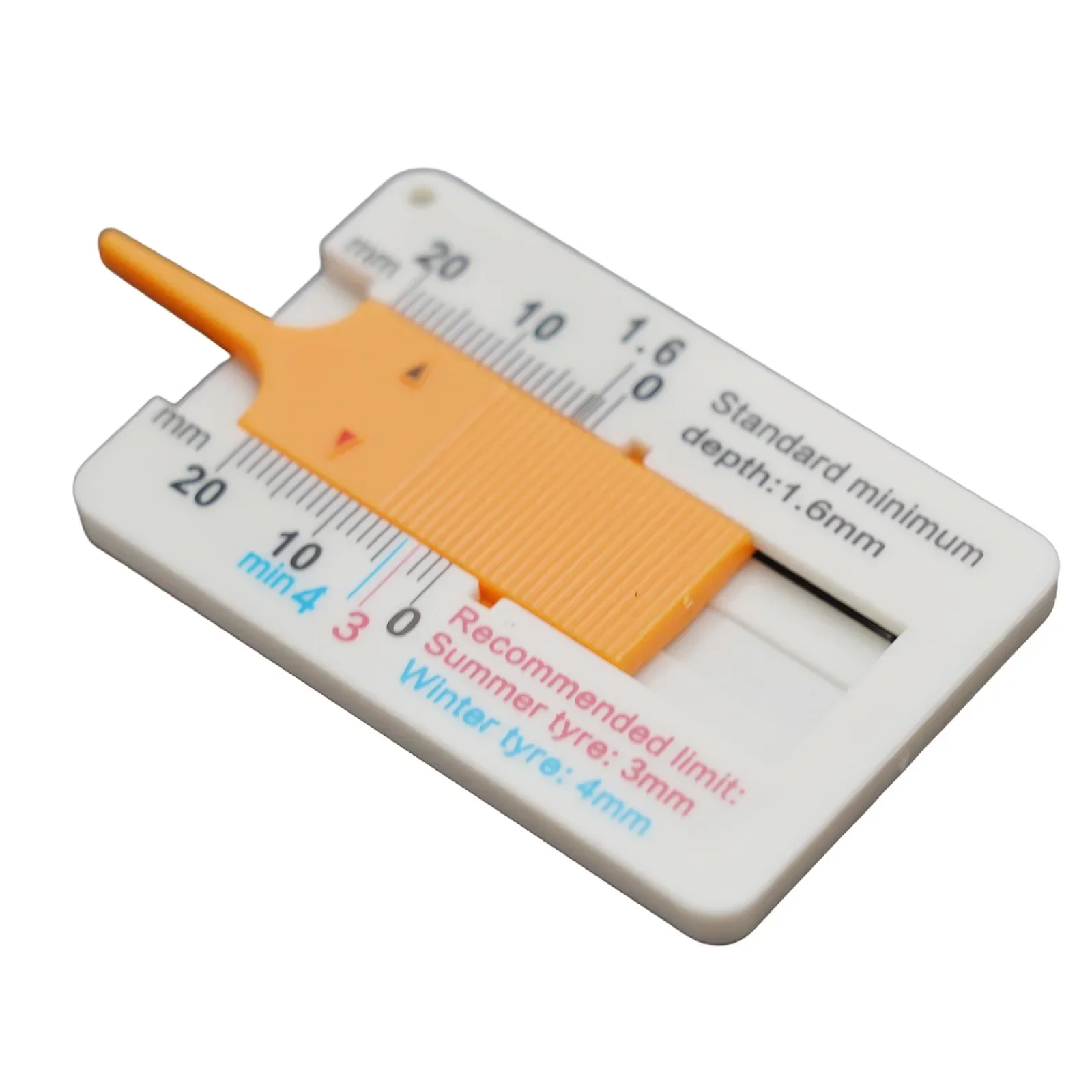 Plastic Tire Tread Ruler 0-20MM Vernier Depth Caliper Tire Tread Depth Ruler Width Approx 40mm/1.57