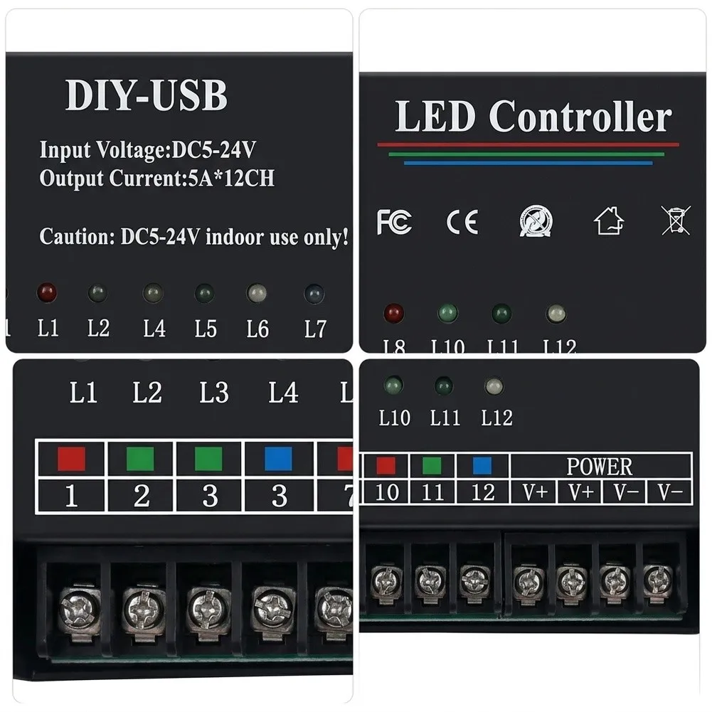 For Custom Lighting Scenes 12 Channel LED Controller Monochrome LED Driver Easy Programming Led Controller Rgb Controller