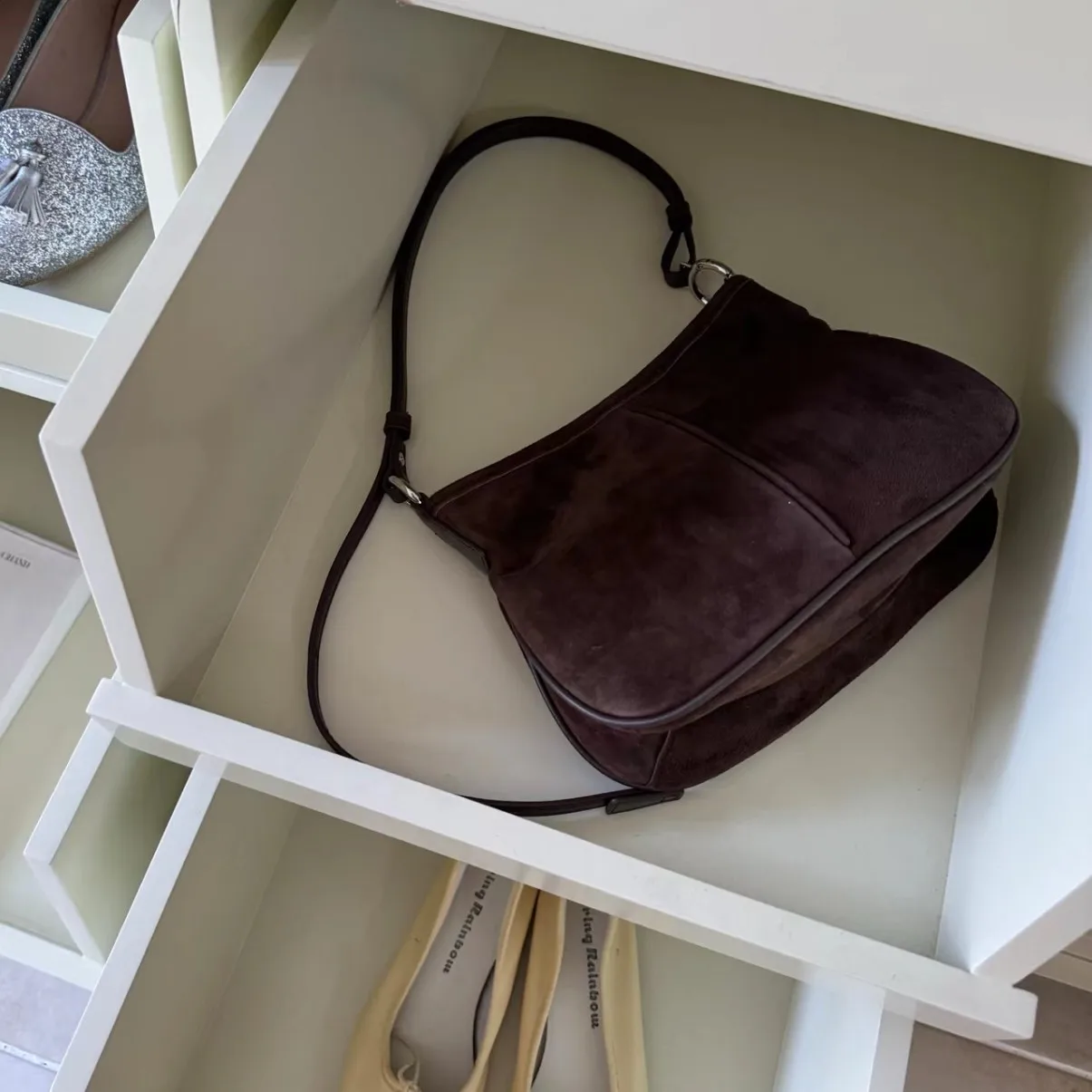 FIRMRANCH, bolso Hobo de lana de oveja de seda alta con textura ligera de lujo, bolso Diagonal pequeño informal versátil de cuero para mujer