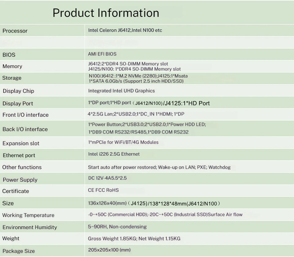 Yohirs كمبيوتر صناعي صغير Inter N150 DDR4 M.2 NVME HDMI2.0 DP 4x2.5G LAN 2COM Win11 Pro Linux PfSense ESXi جدار الحماية 3G 4G WIFI