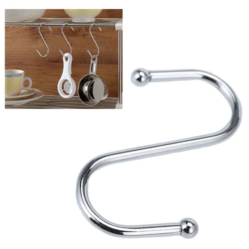 Stainless Steel S-Shape Hooks Multi-function Hanging Hook for Clothes Bags Towels Home Kitchen Bathroom Storage Rack Holders