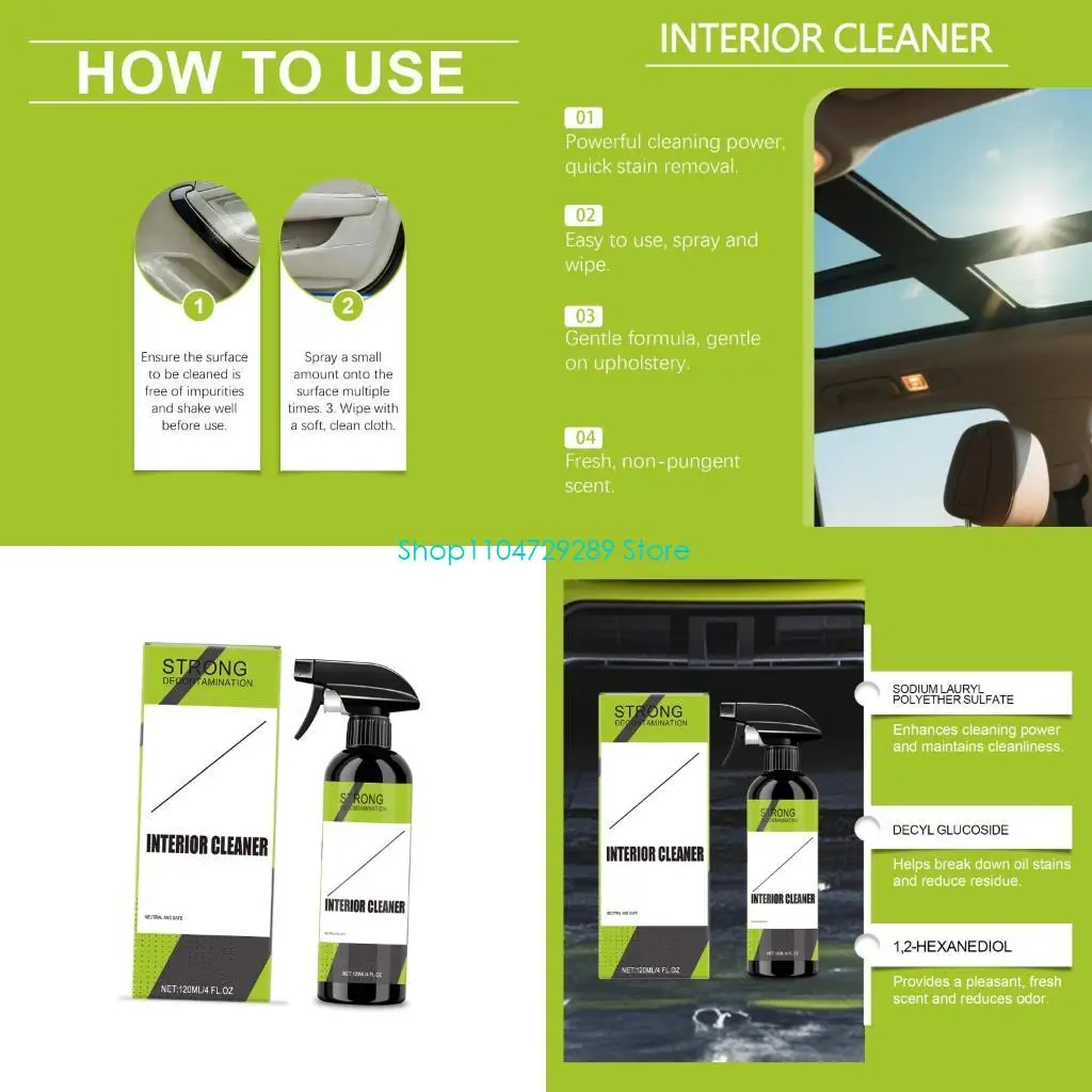 

D8KE Распылитель для очистки салона автомобиля для быстрой очистки сидений, приборных панелей и потолков