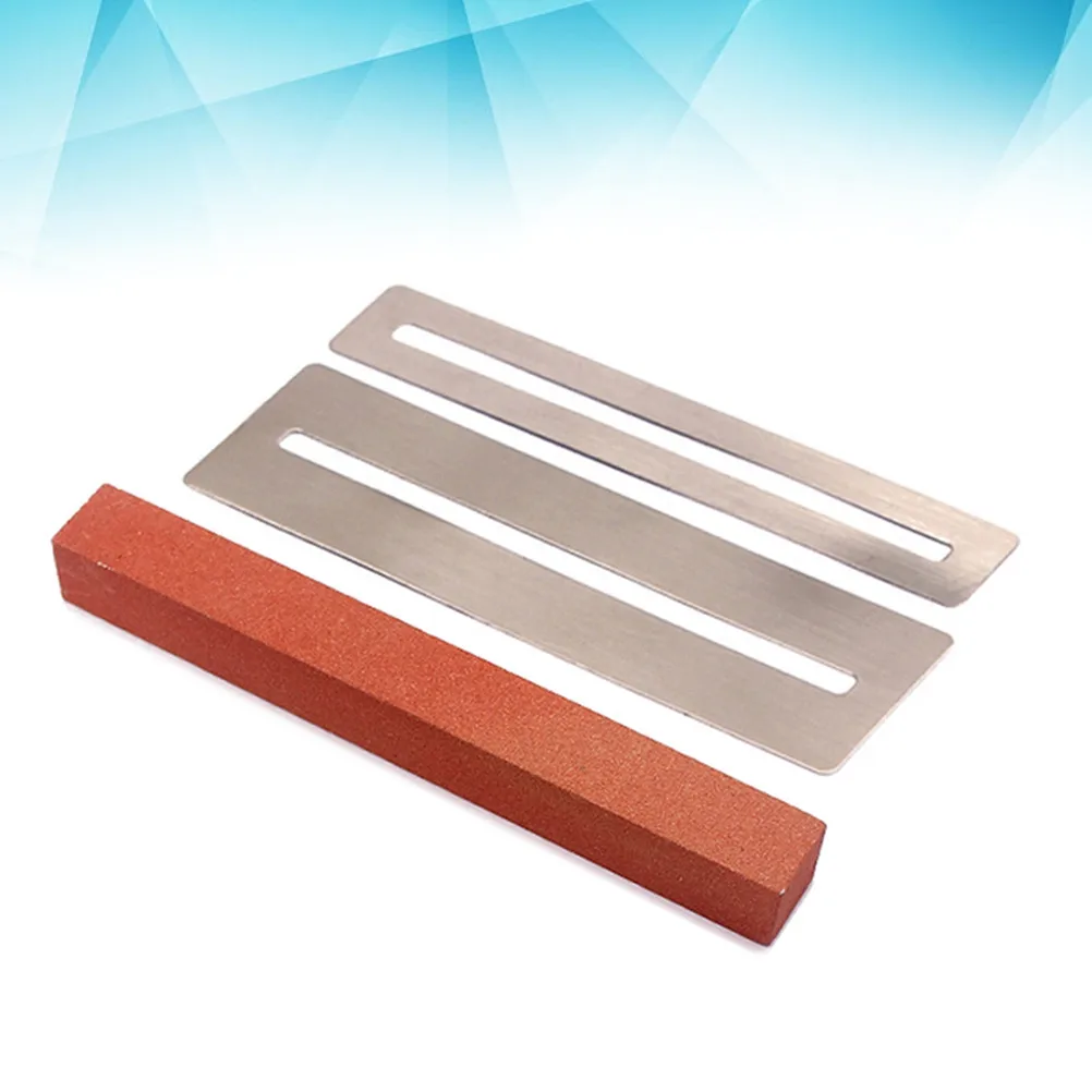 Guitar Fret Wire Polishing Beam Sanding Stone Brown Kit Includes Stainless Steel Fretboard Protector DIY Luthier Fret view 3