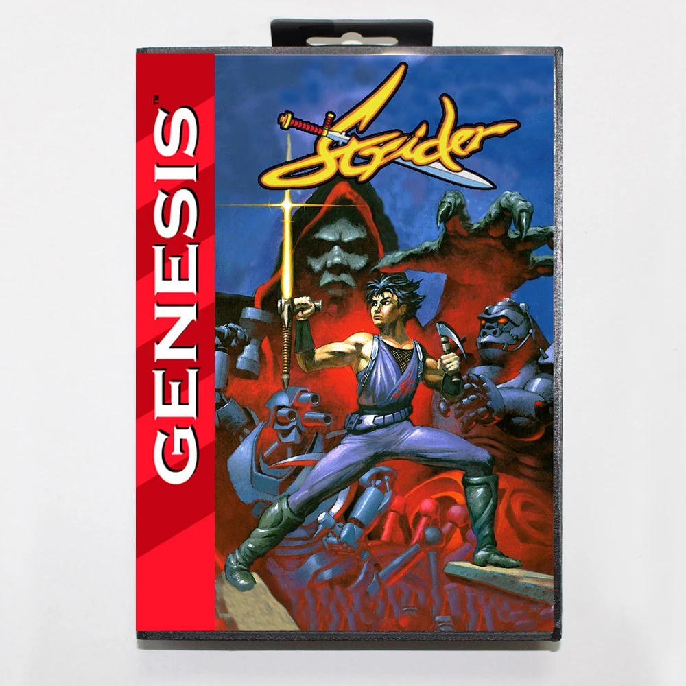 

Strider MD Game Card with Custom US Box for 16 Bit Sega Megadrive Genesis Console