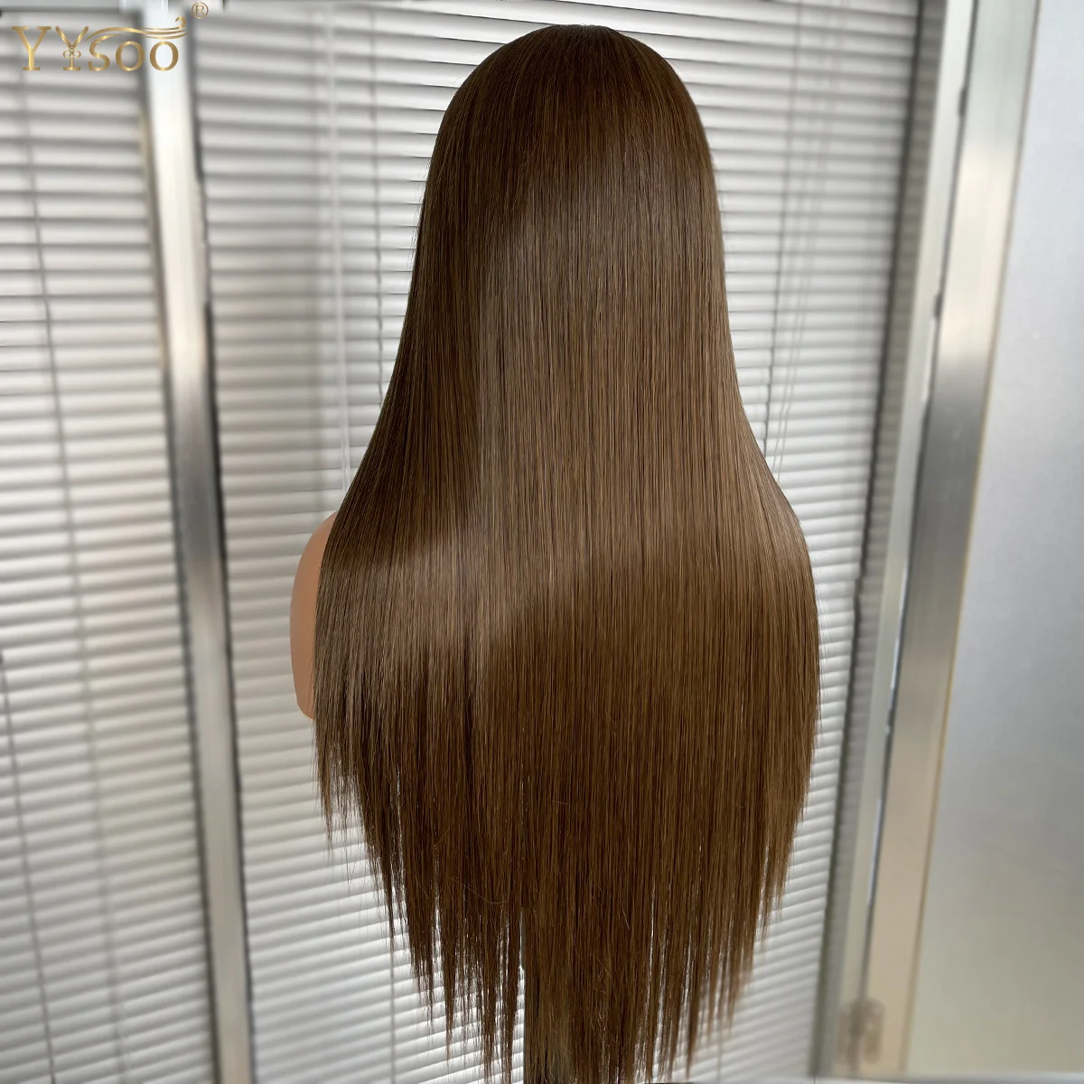 YYsoo Long Mixed Color 13x4 Silky Straight Japan Futura Glueless Synthetic Lace Front Wigs For Black Women Pre Plucked Hairline