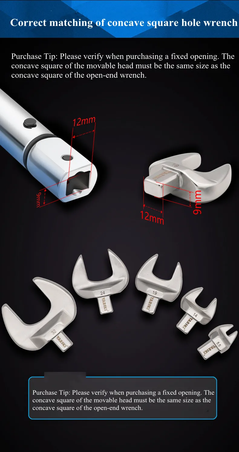 角穴ソケットレンチ9*12mm,ベーシックヘッドオープン,5.5-65mm,スチールおよびシャフト機能付き,手動修理ツール