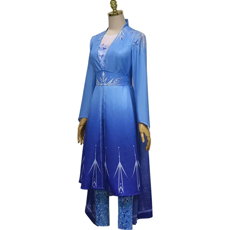 إلسا تأثيري المرأة زي هالوين كرنفال حفلة يتوهم للفتيات الكبار الأميرة سروال فستان وتتسابق حزام Vestidos موحدة MN3