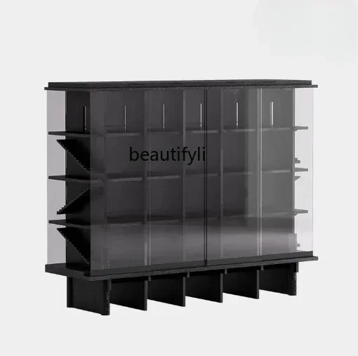 Entrance cabinet Modern light luxury high-end designer small apartment solid wood wine cabinet display cabinet integrated B3