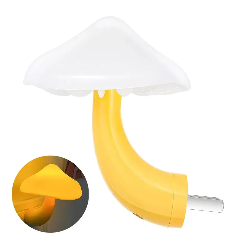 Mushroom Light Controlled Night Light Yellow Led Light Light Controlled Socket Sensing Night Table Light Lamp Bedside G6n2