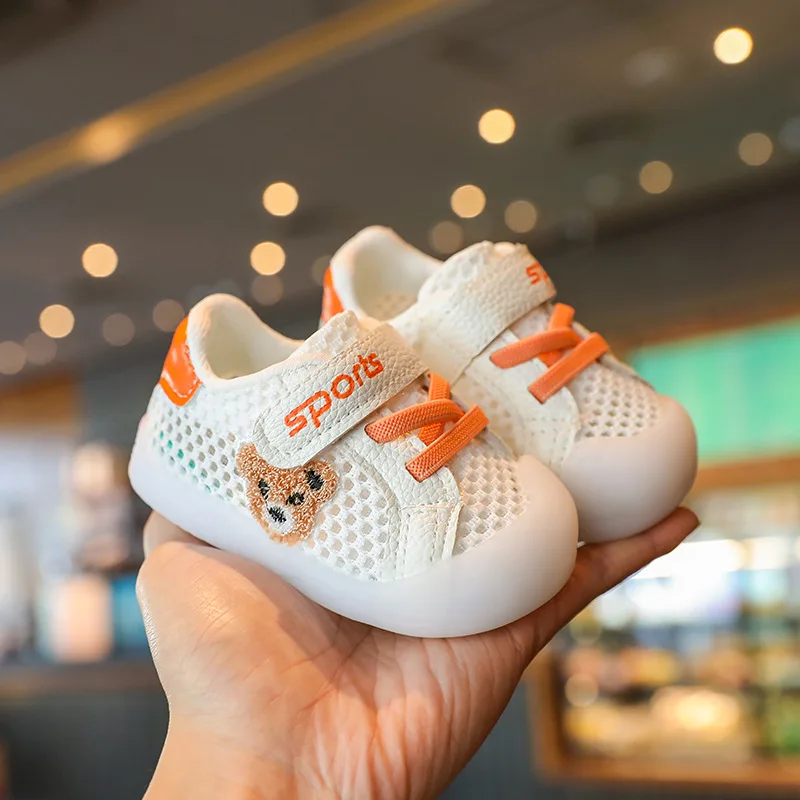 кроссовки Baby Shoes 2023 Summer New Boys' Soft Sole Walking Shoes Girls' Breathable Mesh Shoes Hollow Sandals Zapatillas Bebes