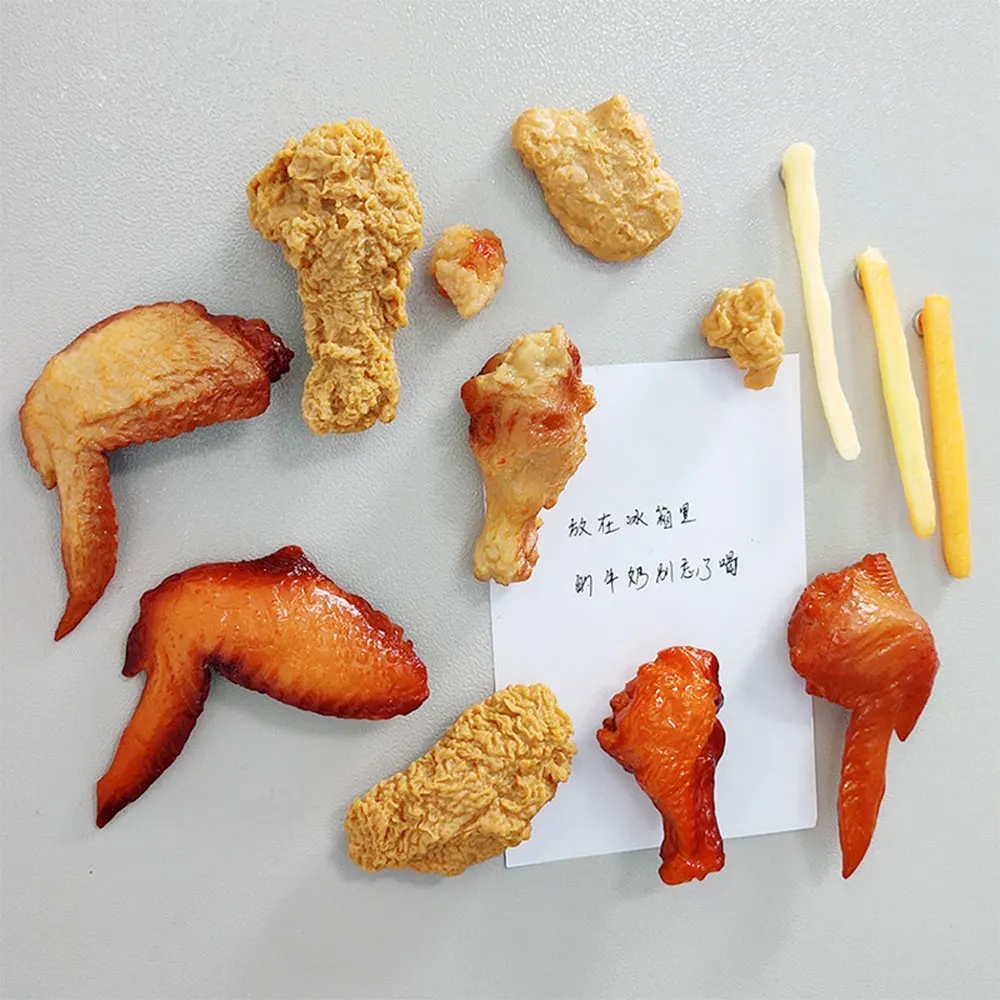 Simulation Food Chicken Legs And Wings Personality Three-Dimensional Design Home Decor Fridge Magnet Refrigerator Decoration