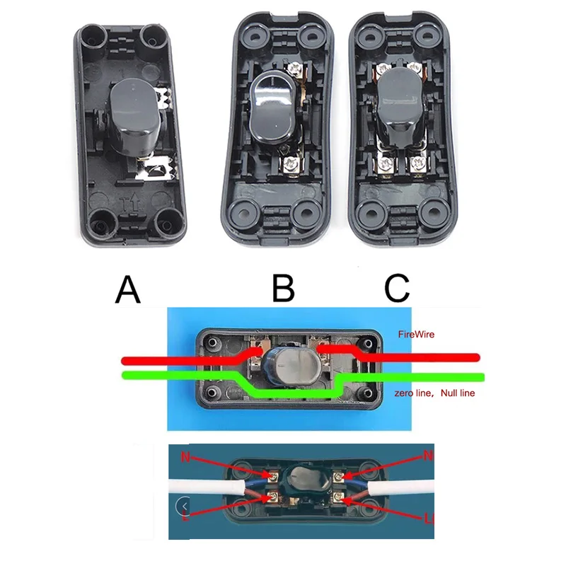 black 303 Rocker Switch ON OFF Push Button Switch for Table Led Lights Wiring Electric Online Switch 110V 250V