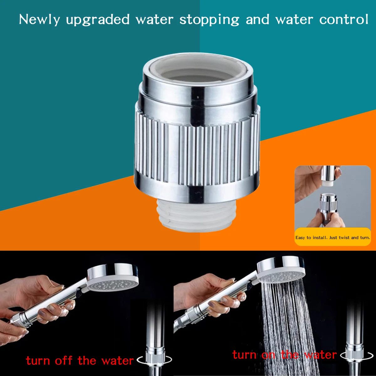 

Adjustable Shower Flow Regulator, Plastic Handheld Water Pressure Control Valve, Universal G1/2'' Water Flow Control Valve