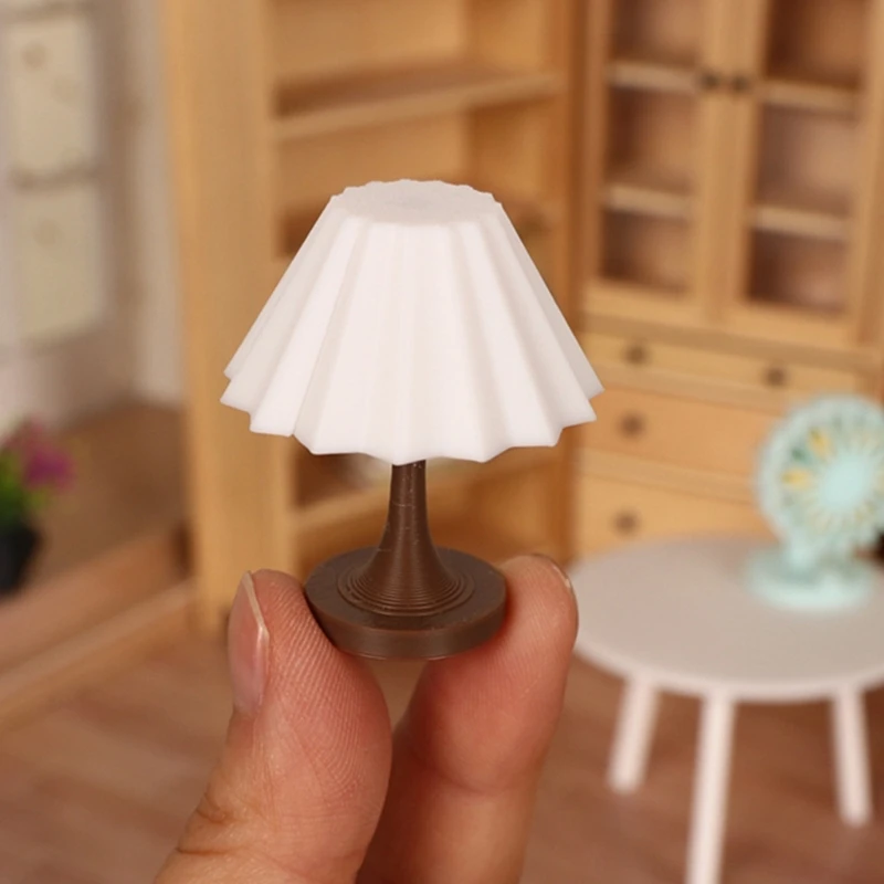 

1:12 Scale Miniature Dollhouses Furniture Set With Table Chair Lamp And Fan Model For Realistic Play A2UB