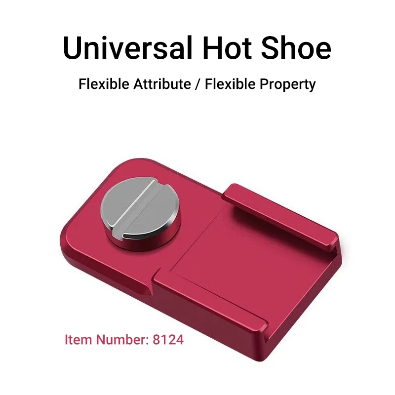 Universal Hot Shoe (Item No. 8124) - For DSLR/Mirrorless Cams, Fit Flash, LED Light & Mic, Stable Connection