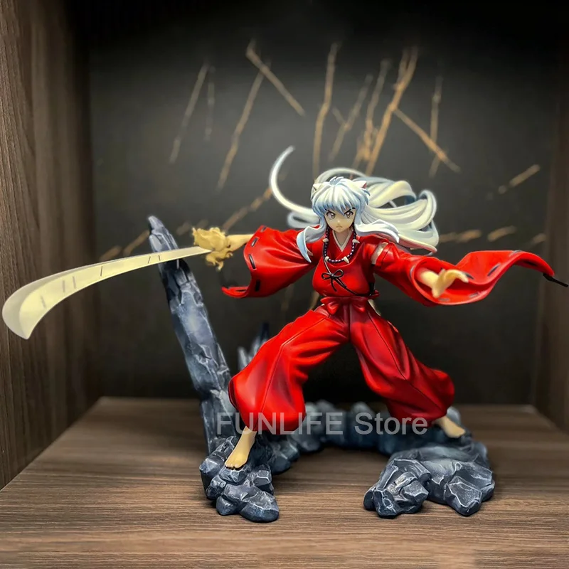 20cm Gk Inuyasha Action Figure Sesshomaru Kagome Zhuye Kawaii Anime Statue Model Toy Ornaments Collect Office Decorations Gifts