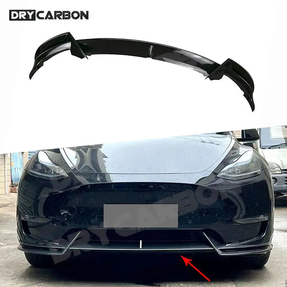 

ABS Matte Black Car Front Bumper Lip Spoiler Diffuser Chin for Tesla Model Y 2018+ Car Front Lip Spoiler Bodykits Accessories