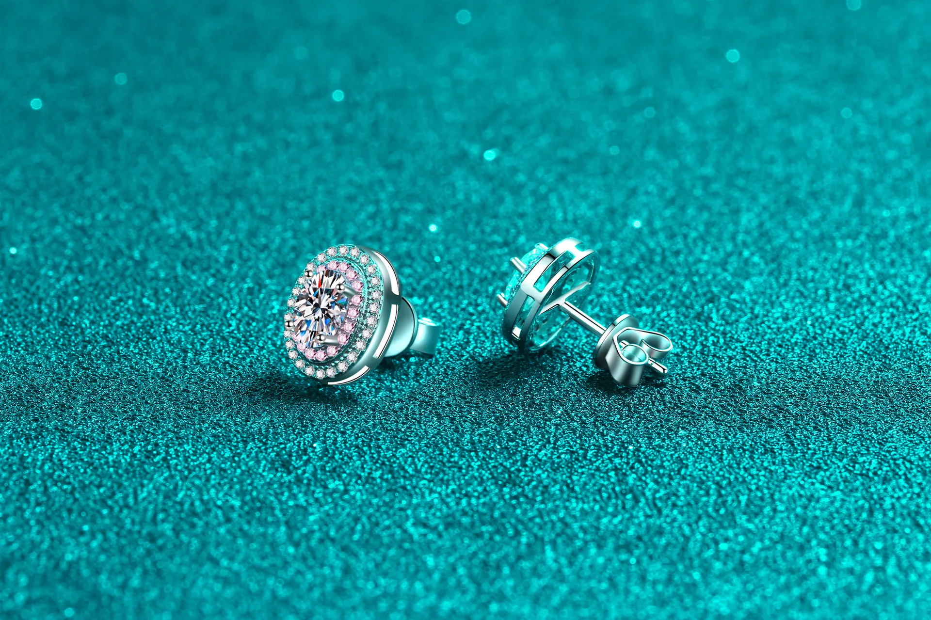 Moissanite Earrings S925 Pure Silver For Women Rose gold  With GRA Credentials Memorial Day Jewelry Cute and Romanticelry Gifts