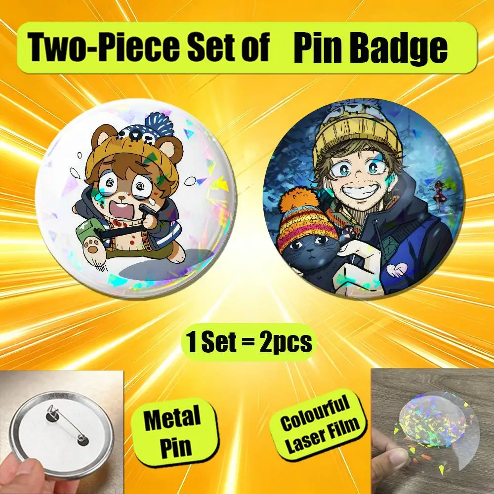 Set 2PCS Round Button Brooch Ita Bag Pins For Resident Evil 2026 Movie Film Austin Abrams Bryan Hodukavich Enamel Pin Badge