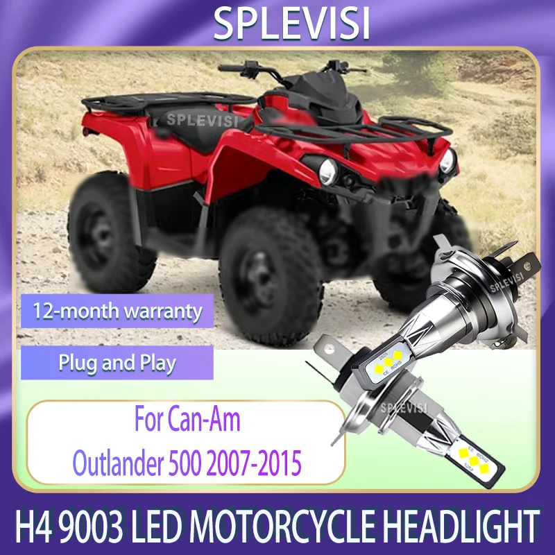 

1/2pcs Get Yours! 6000k High Bright H4 LED Bulb for Bike Quick start For Can-Am Outlander 500 2007 2008 2009 2010 2011 2012 2015