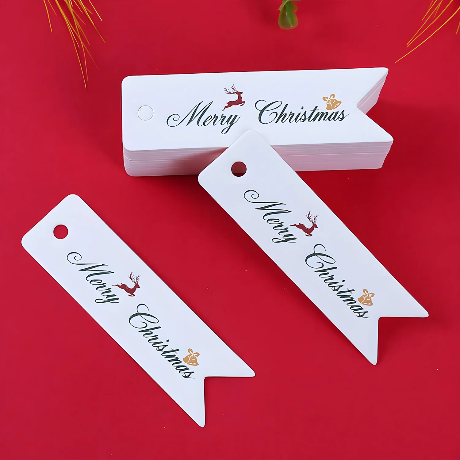 

100 PCS Small White Christmas Gift Tags Cute Holiday Present Decoration Paper for Festival Season