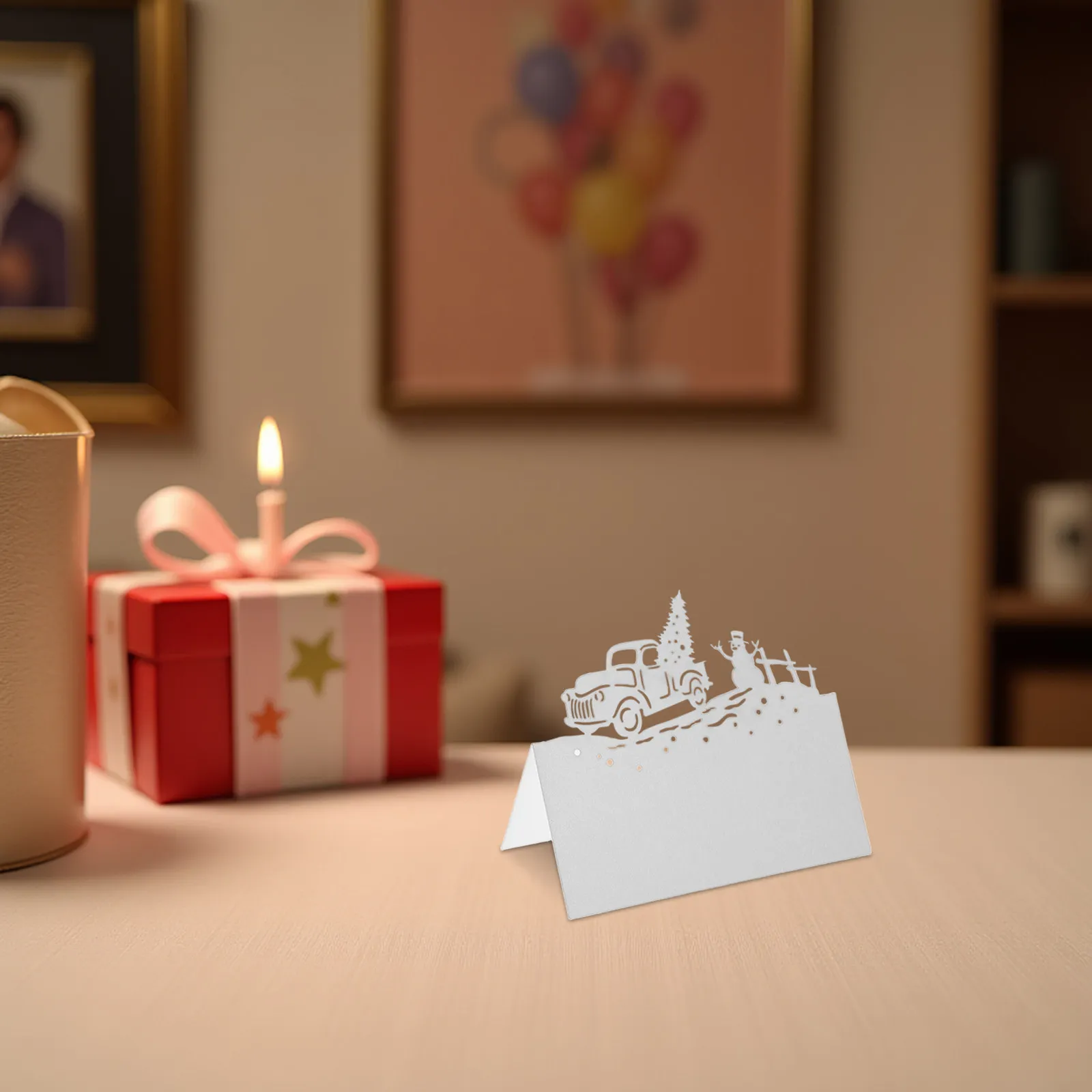 Christmas Table Cards Pieces Holiday Party Place Cards Wedding Seating Invitations Festive Event Decoration