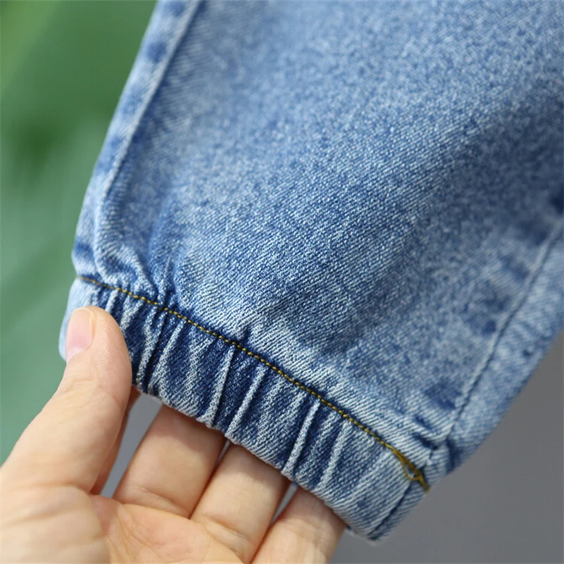 Summer Boys 2024 Korean Fashion Casual Thin Blue Backed Bagless Workwear Pants/Jeans