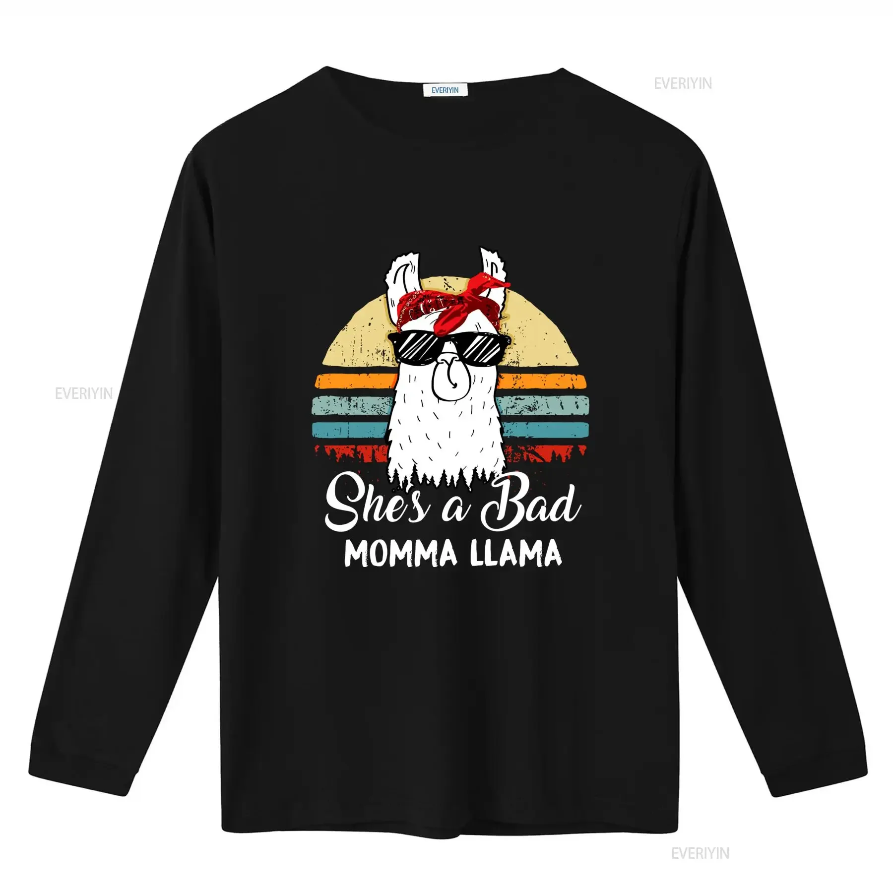 Funny She's a Bad Momma Llama T Shirt Retro Design Fit for Moms Mamas Grandmas Perfect Idea vintage Washed fashion Unisex