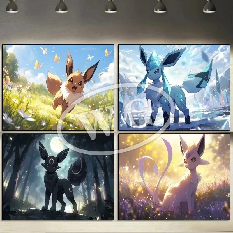 Canvas  Art  Walls  Painting  Pokemon  Poster Home Modern Living Room Hanging Kid   Action  Figures Cartoon Character Picture