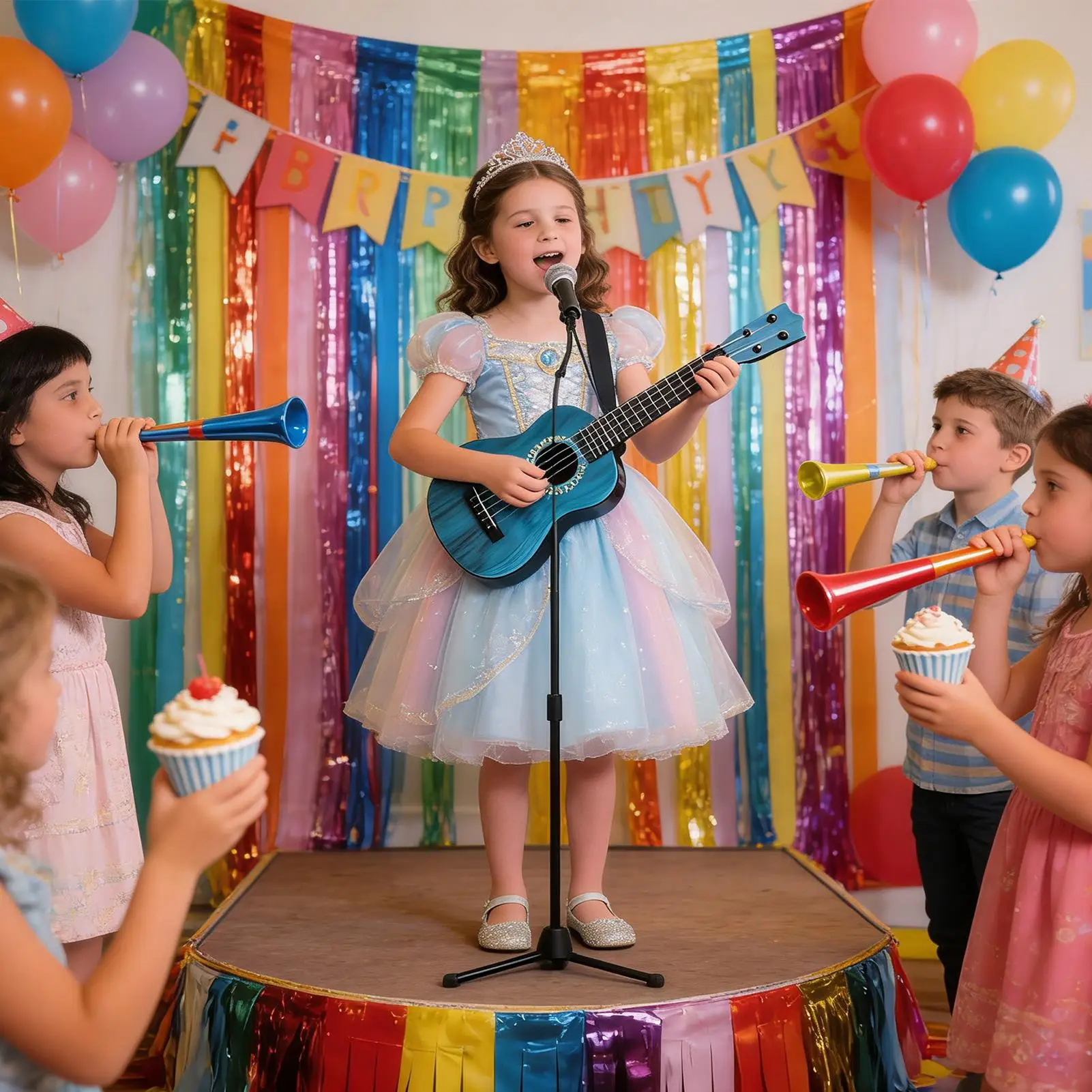 Kids Ukulele 4-string Musical Toy Instruments Children Educational Ukulele For Kindergarten Classroom Party Playroom Travel